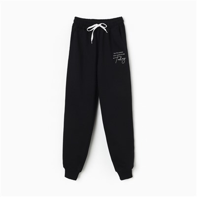 Брюки женские спортивные, чёрные, размер 52