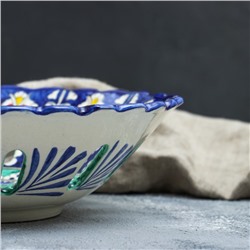 Фруктовница узбекская Риштанская Керамика «Орнамент», d=28 см, синяя