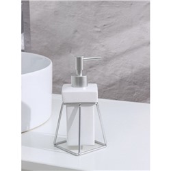 Дозатор для мыла SAVANNA «Геометрика», 250 мл, на подставке, белый