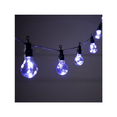 Гирлянда «Белт-лайт» 5 м с насадками «Роса», IP44, УМС, тёмная нить, 50 LED, свечение белое, 3 В