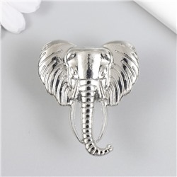 Ручка для шкатулки металл «Голова слона», серебро, 4.5×4.2 см