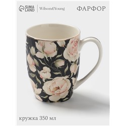 Кружка WY Pink O'hara, 350 мл, фарфор, чёрная