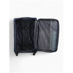 Чемодан на колёсах Royalbag большой 104 л (L), на молнии, с увеличением, кодовый замок, 4 колеса, синий