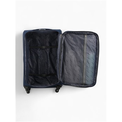 Чемодан на колёсах Royalbag большой 104 л (L), на молнии, с увеличением, кодовый замок, 4 колеса, синий