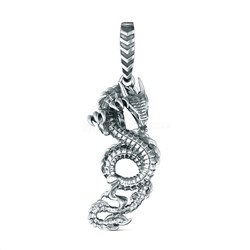 Подвеска из чернёного серебра - Дракон 925 пробы ПДр-006о