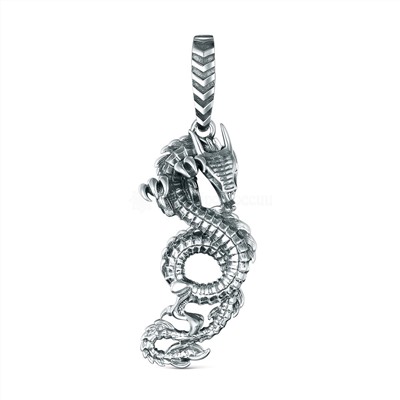 Подвеска из чернёного серебра - Дракон 925 пробы ПДр-006о