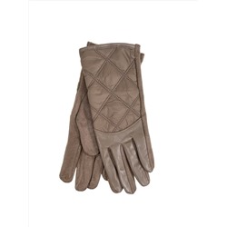 Комбинированные женские перчатки, цвет светло коричневый