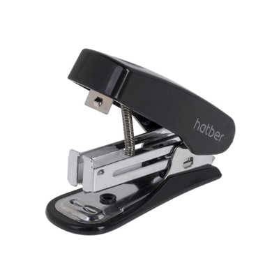 Степлер 10 на 12 листов мини "Джентл" черный с антистепленром (085958) Хатбер