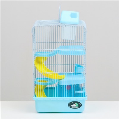 Клетка для мелких грызунов «Пижон», с наполнением, 23×17×45 см, голубая