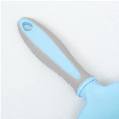 Пуходёрка средняя, 9.5×16.5 см, мягкая, с закруглёнными зубьями, пластик, голубая