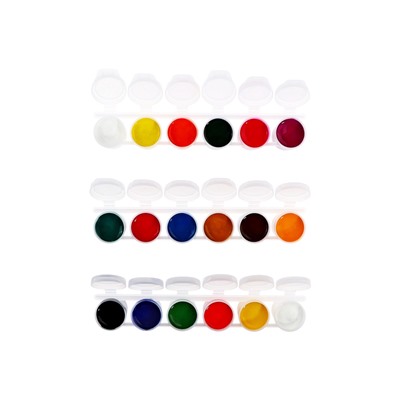 Гуашь 18 цветов × 15 мл ZOO, блок-тара