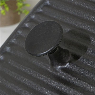 Крышка-пресс для гриля Доляна «Квадрат», чугун, 23×23 см, чёрная