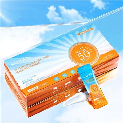Солнцезащитный крем для лица и тела SPF 50 Sadoer, КОРОБКА 50 саше.