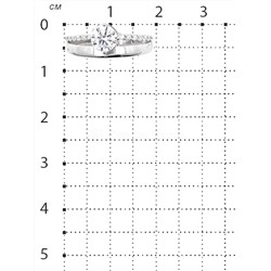 Кольцо из серебра с фианитами родированное 925 пробы К-2826-Р