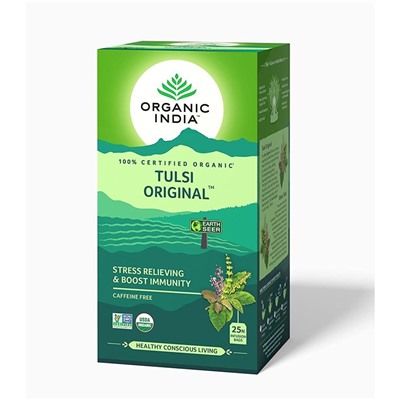 Organic India Tulsi Original 25 bags / Тулси Ориджинал Напиток на Основе Листьев Священного Базилика. (25 Чайные пакетики)