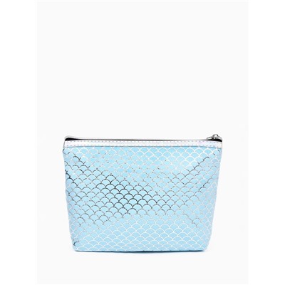 Набор простых косметичек 2 в 1, с ручкой, с принтом, голубой