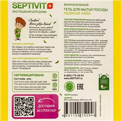 Гель для посуды SEPTIVIT "Ледяной Лайм", 5 л