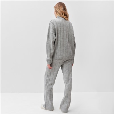 Костюм женский (джемпер, брюки) MINAKU: Knitwear Collection, размер 42-44, светло-серый