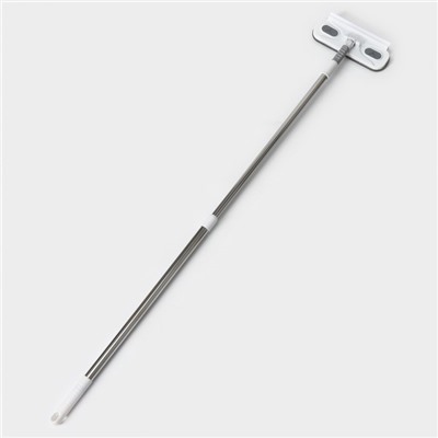 Щётка для окон Raccoon, телескопическая нержавеющая ручка 77(123) см, силиконовый сгон 22 см, велюровая насадка 22×7 см, цвет МИКС