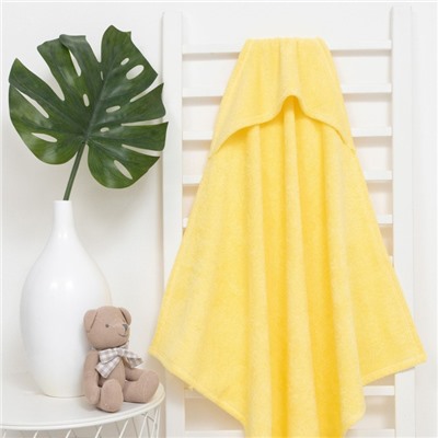 Полотенце уголок махровое Крошка Я 85×85 см, цвет светло-жёлтый, 100% хлопок, 320 г/м²