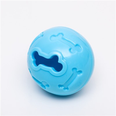 Мяч под лакомства, утолщённый TPR, 7 см, голубой
