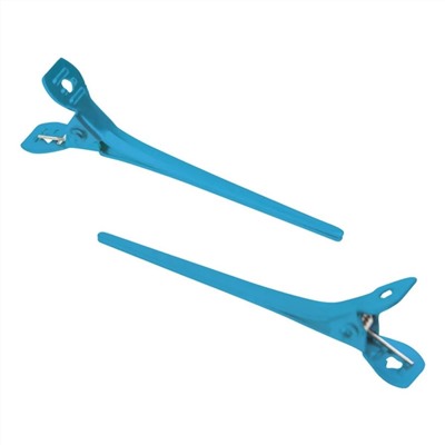 Dewal Зажим для волос узкий CL2416, металл, 5,5 см, голубой, 12 шт. 20336