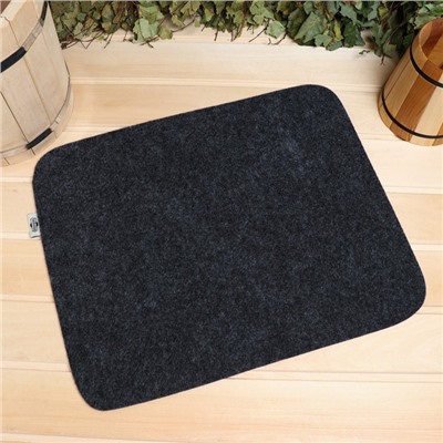 Коврик - сидушка для бани и сауны «Тёмный», 47×38 см, 30% шерсть, 70% полиэфир, серый, «Добропаровъ»