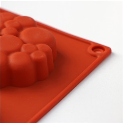 Форма для выпечки Доляна «Пузыри», силикон, 29×17×1.5 см, 8 ячеек (6×6×1.5 см), коричневая