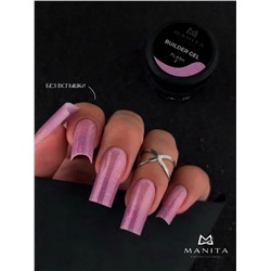 MANITA Гель моделирующий для ногтей с хлопьями юки / Builder Gel Flash №02, 15 мл 28219