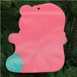 Пакет подарочный новогодний, фигурный «Мишка с колпаком», с zip - lock застежкой, 21×15.5 см