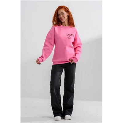 8572 женский свитшот оверсайз (Розовый_сладко)