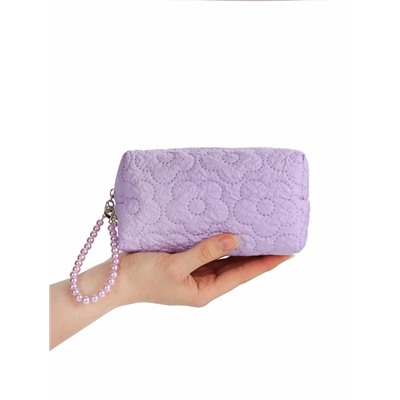 Косметичка женская «Цветочек», ручка из бусин, сиреневая