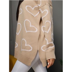 Джемпер удлиненный "Сердца"