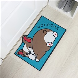 Коврик влаговпитывающий придверный «Доляна. Бульдог», без окантовки, 38×57 см, синий