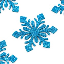Новогодний декор «Снежинки», на клеевой основе, набор 6 штук, голубой