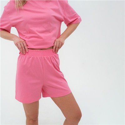 Пижама женская (футболка, шорты) KAFTAN Basic, размер 40-42, розовая