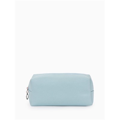 Косметичка женская ONE COLOR, на молнии, экокожа, голубая