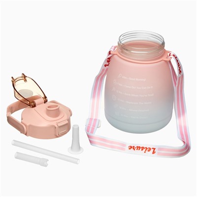 Бутылка для воды, 1.3 л, 20.5×12 см, розовая