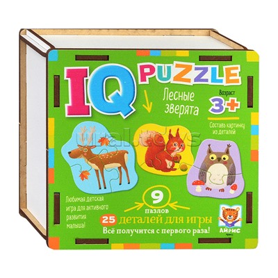 IQ Пазл деревянный. Лесные зверята 3+