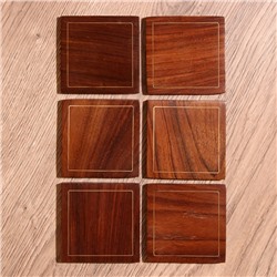 Подставки под горячее, 6 шт, 10×8×8 см, дерево шишам