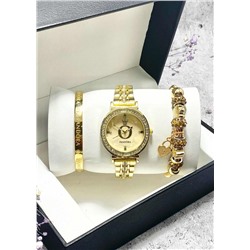 Подарочный набор для женщин часы, 2 браслета + коробка #22853331