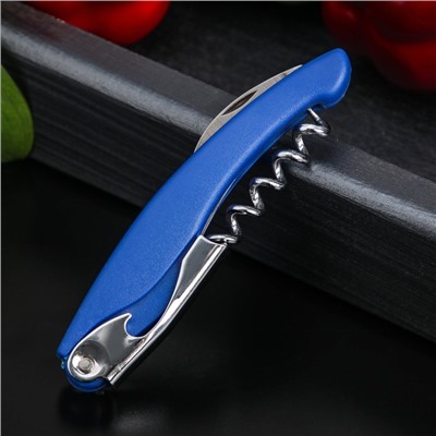 Штопор складной Доляна «Акула», нержавеющая сталь, МИКС