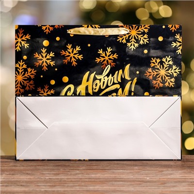 Пакет подарочный новогодний ламинированный «С Новым годом», 49×40×19 см