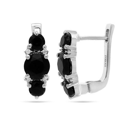 Серьги из серебра сапфир корунд, Кокетка