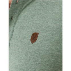 Тонкий лонгслив с круглым воротом на пуговицах из премиального хлопка с эластаном