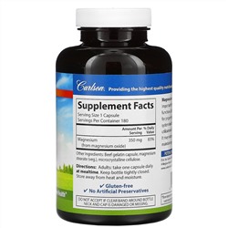 Carlson Labs, магний, 350 мг, 180 капсул