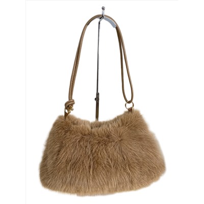 Женская сумка из искусственного меха, цвет коричневый