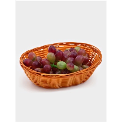Корзинка для фруктов и хлеба Доляна «Капучино», 17×14×4 см, пластик, плетёная, коричневая