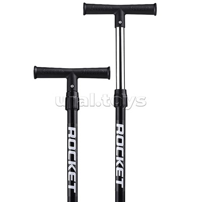 Самокат трёхколёсный ROCKET колёса световые PU, цвет красный