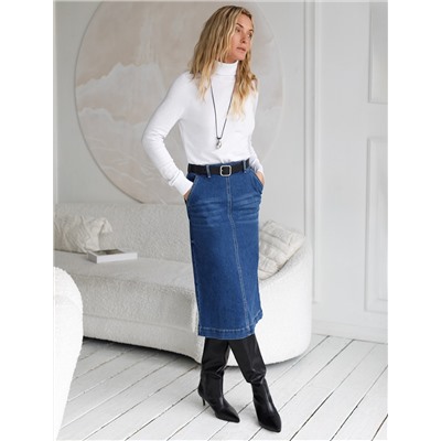 Водолазка тонкой вязки из хлопка с нейлоном